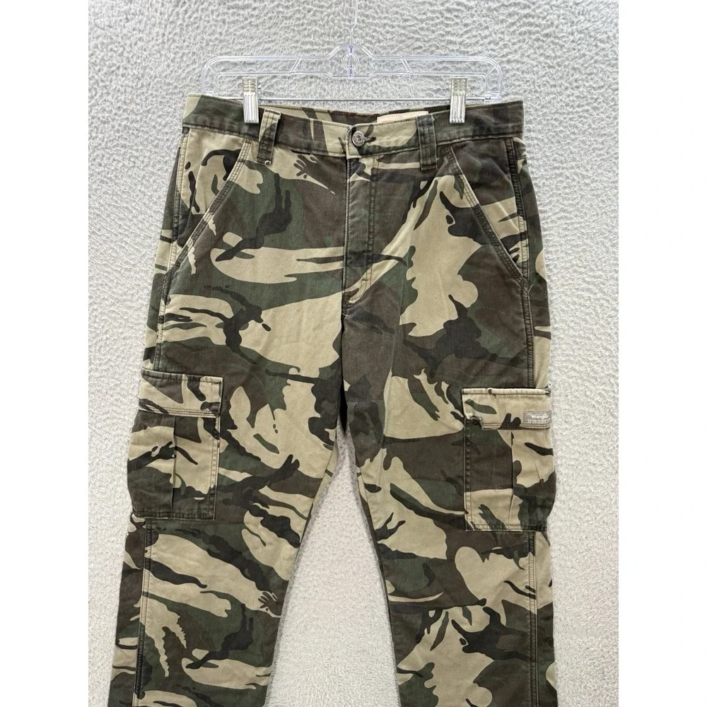 Wrangler Pants Mens 30x30 Camouflage Relaxed Fit Cargo‎ Fleece Lined Outdoors